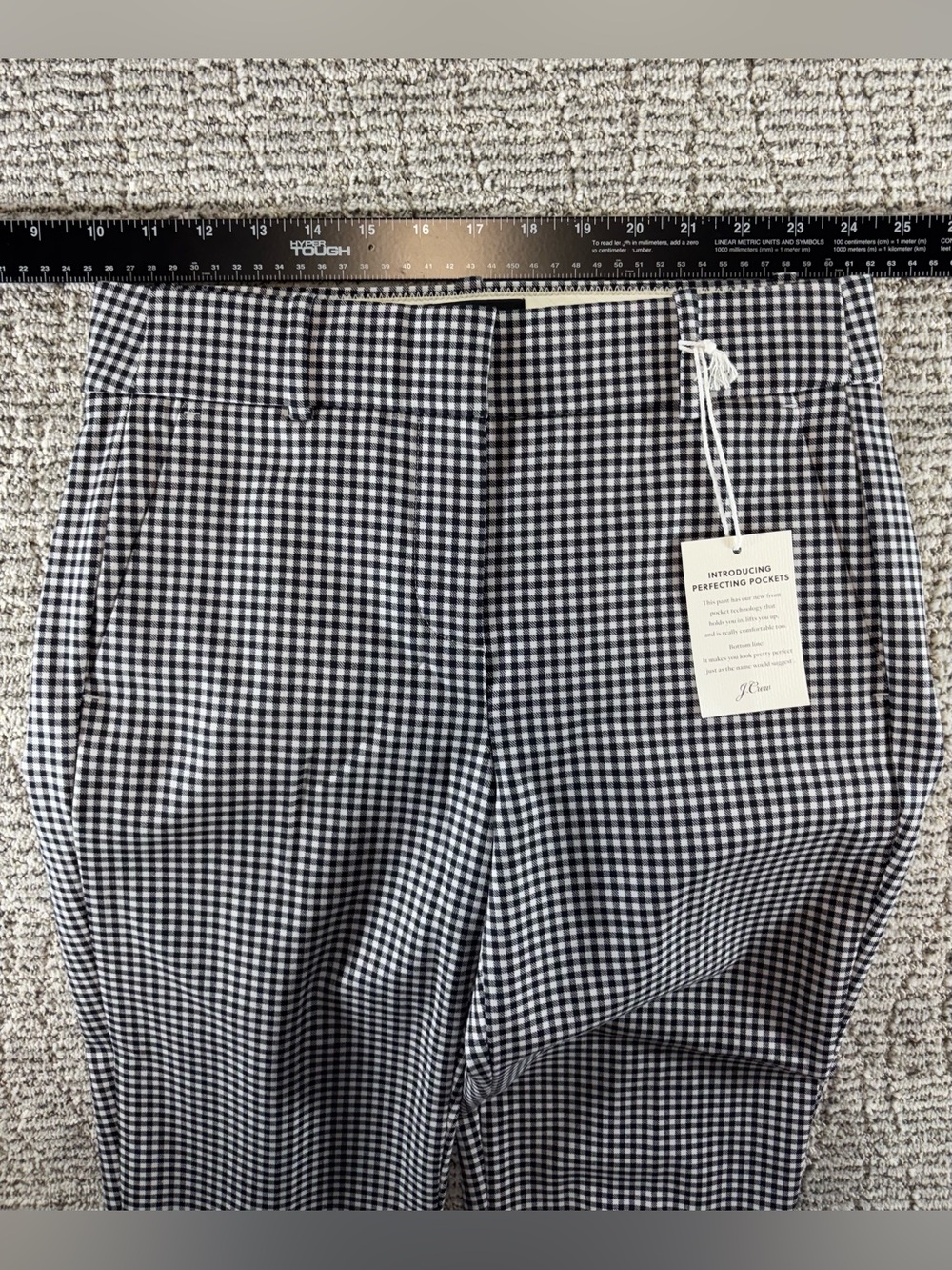 NWT J. Crew Women’s Size 2 Black-White Gingham Checkered Cameron Pants - Picture 8 of 11